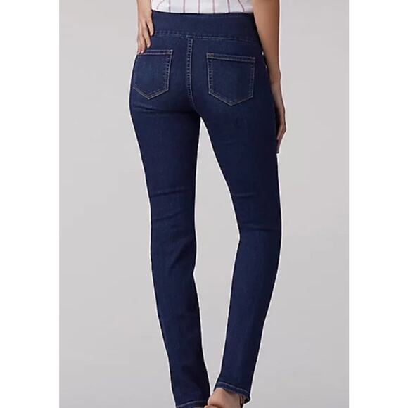 Lee Womens Blue Jeans Slim Fit Slim Leg Mid Rise Sculpting 12M - Picture 2 of 3